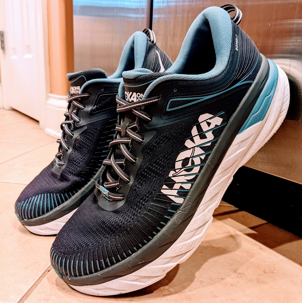 Hoka One One Bondi 7 Running Shoes - Men's Size 13 Navy Blue
